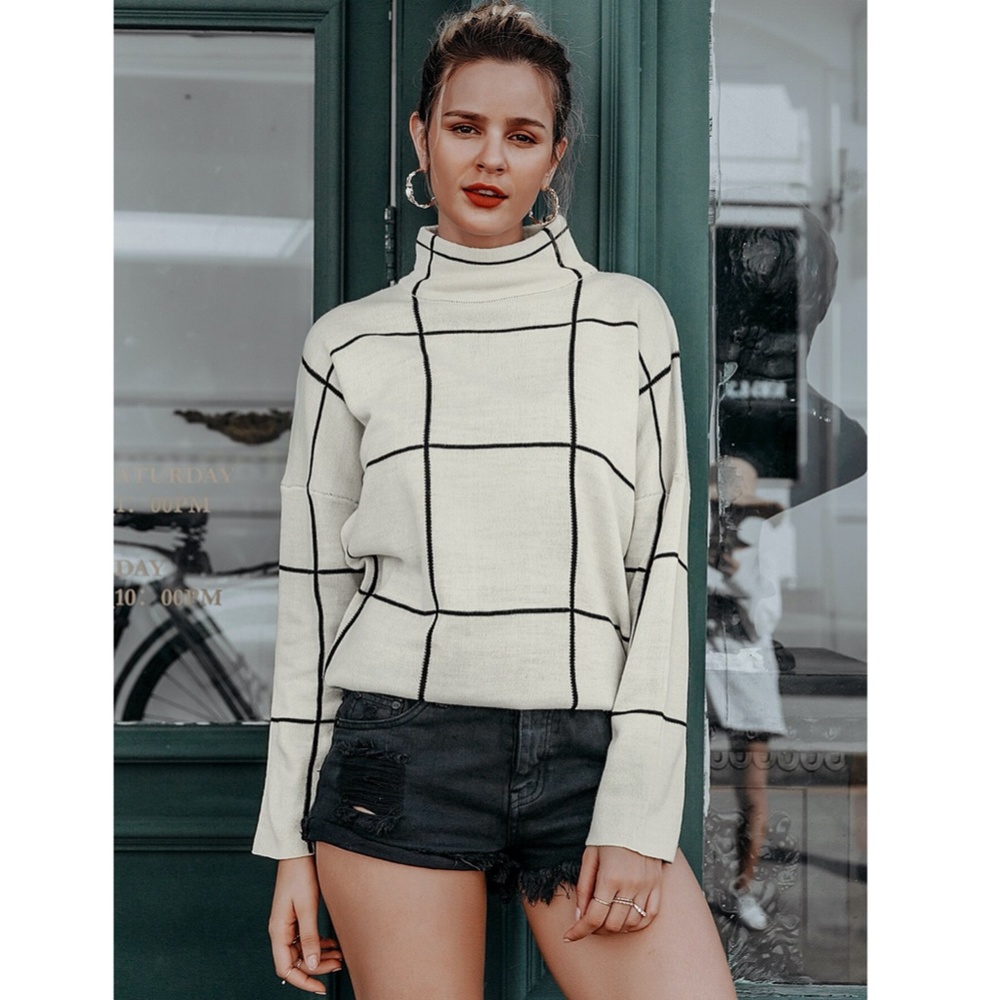 Turtleneck Pullover Sweater Dirty White - Picture 6 of 16
